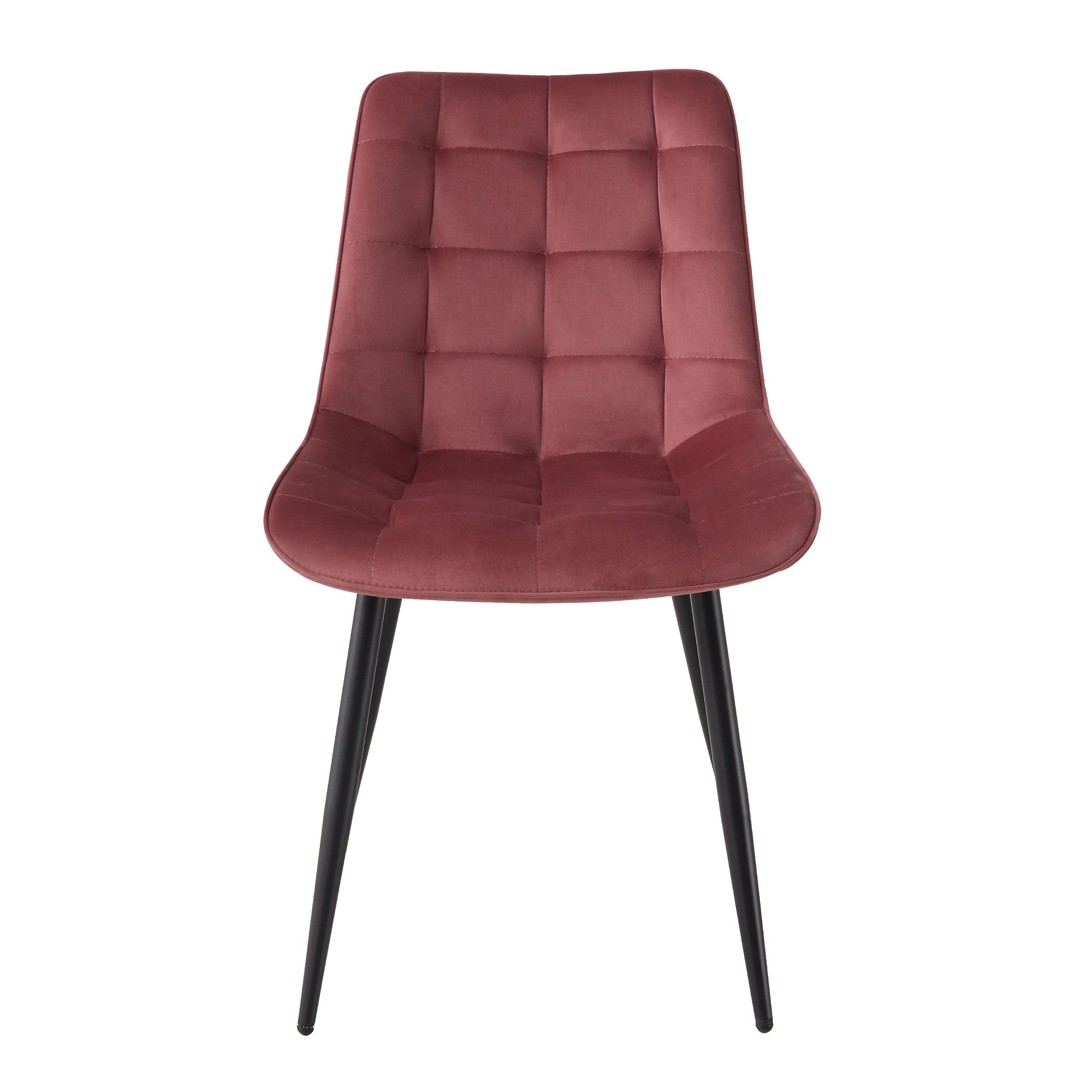 BHS LIVING Esszimmerstuhl, Küchenstuhl, Stuhl für den Wartebereich SERENA Polstersessel mit Samtstoff altrosa 55x53x88 cm